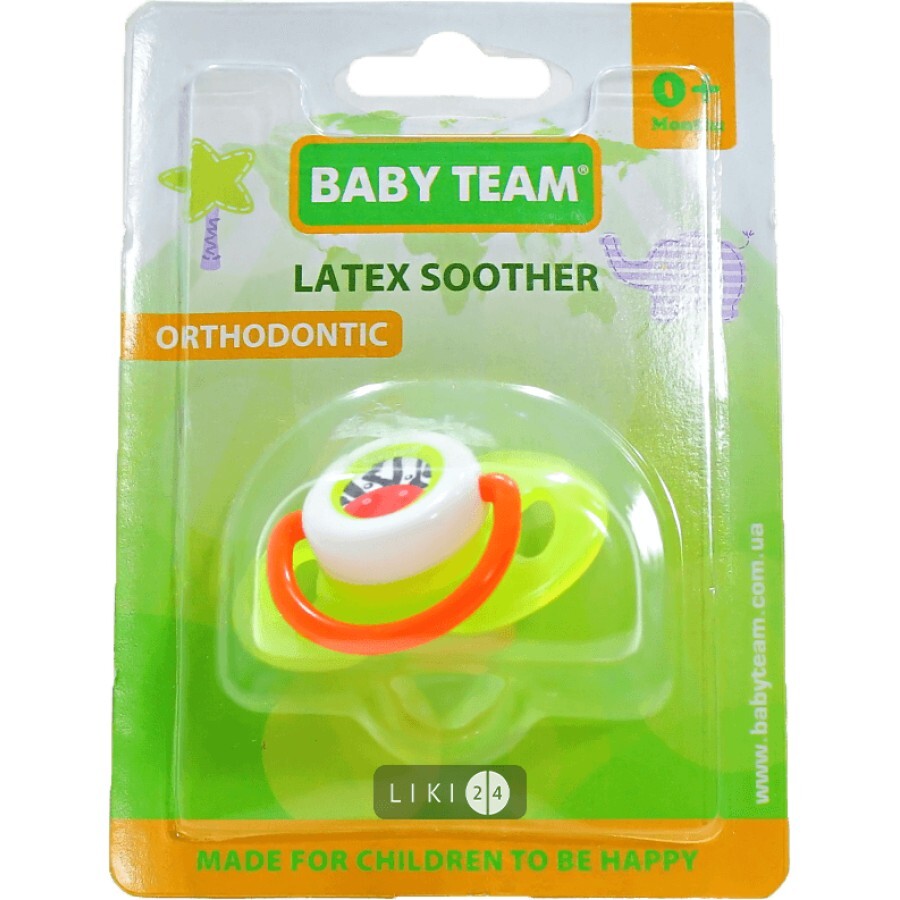 Пустышка латексная Baby Team ортодонтическая 1 шт 3200: цены и характеристики