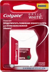 Зубная нить Colgate Optic White отбеливающая, 25 м