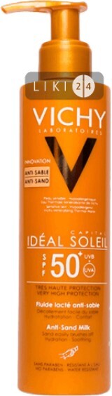 Солнцезащитный спрей Vichy Ideal Soleil Anti-Sand Mist For Kids SPF50+ водостойкий с технологией Анти-песок для чувствительной кожи детей 200 мл