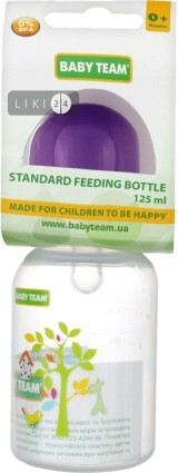 Бутылочка для кормления Baby Team с силиконовой соской 125 мл 1400