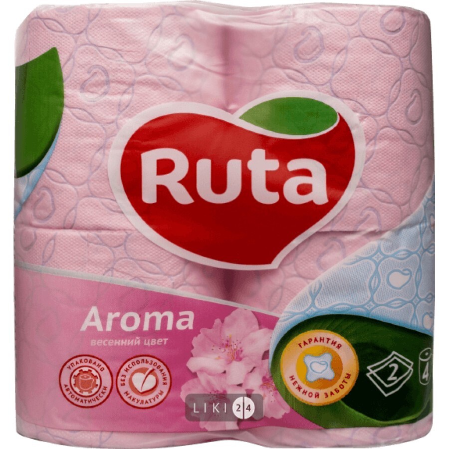 Туалетная бумага "рута" delicate aroma, розовая №4: цены и характеристики