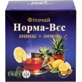 Фіточай Фітопродукт Норма-вага з ананасом плюс лимон №4 фільтр-пакет 1.5 г 20 шт