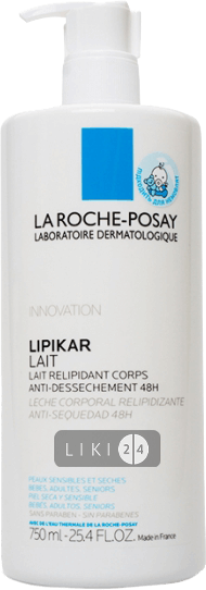 

Молочко для обличчя та тіла La Roche-Posay Lipikar 750 мл, 750 мл, д/сух. і дуже сух. шкіри, ліпідовідновл., зволож.