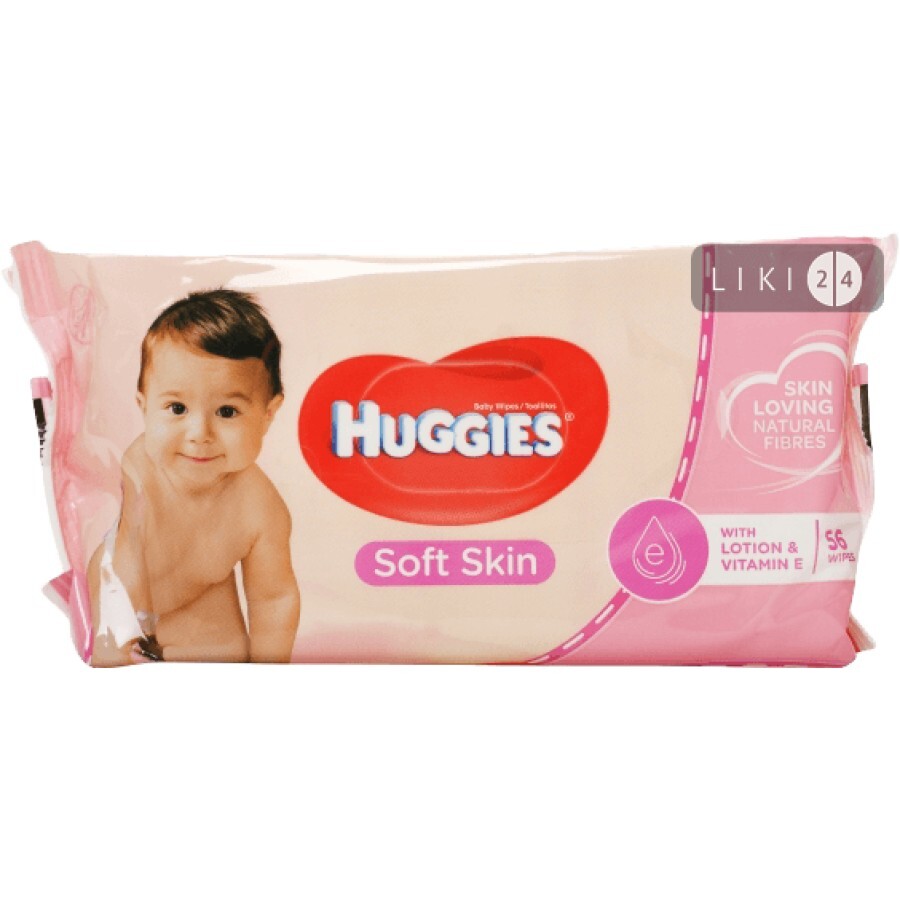 Влажные салфетки Huggies Soft Skin 56 шт: цены и характеристики