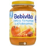 Пюре Bebivita Тыква Морковь Говядина овоще-мясное, 190 г