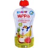 Органическое фруктовое пюре HiPP HiPPiS Pouch Яблоко-клубника-банан, 100 г