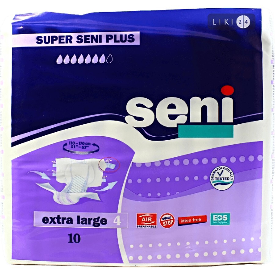 Подгузники для взрослых Seni Super Air Extra Large 10 шт: цены и характеристики