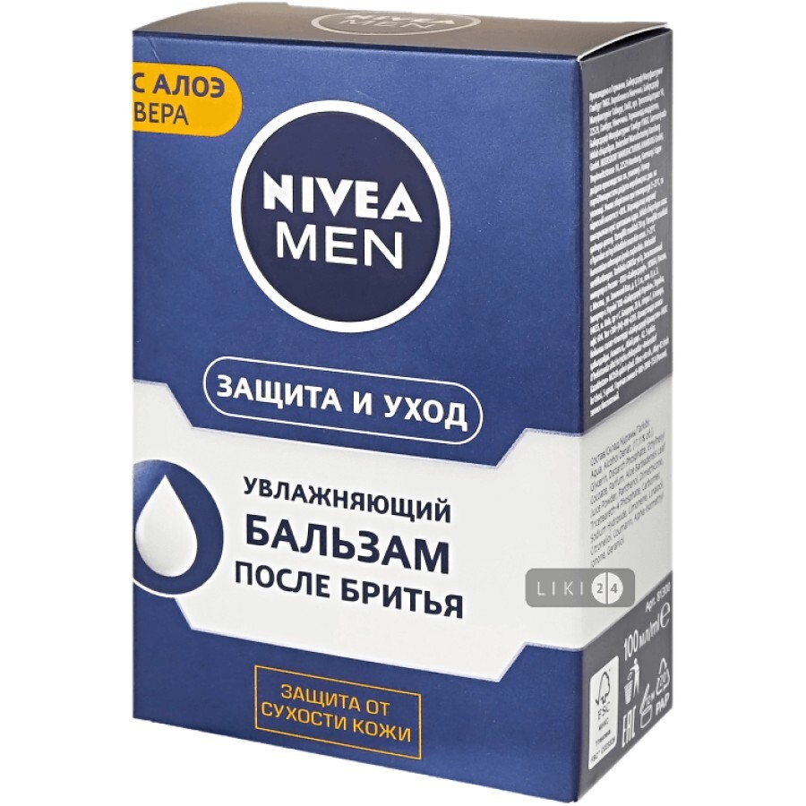 Бальзам после бритья Nivea Men Защита и уход увлажняющий против сухости кожи 100 мл: цены и характеристики