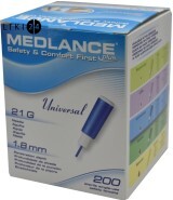 Автоматический ланцет Medlance Plus Universal игла 21G, глубина прокола 1,8 мм, №200