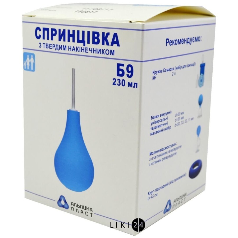 Спринцовка пластизольная поливинилхлоридная спп-альпина пласт Б-9 230 мл: цены и характеристики