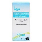 Левофлоксацин р-н д/інф. 0,5 % пляшка 150 мл: ціни та характеристики