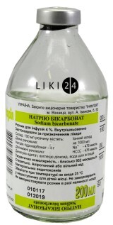 Натрия бикарбонат р-р д/инф. 4 % бутылка 200 мл