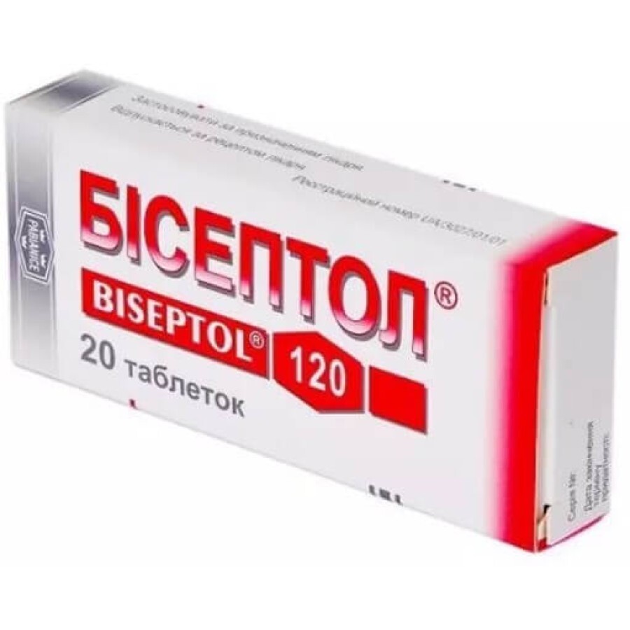Бісептол табл. 120 мг №20: ціни та характеристики