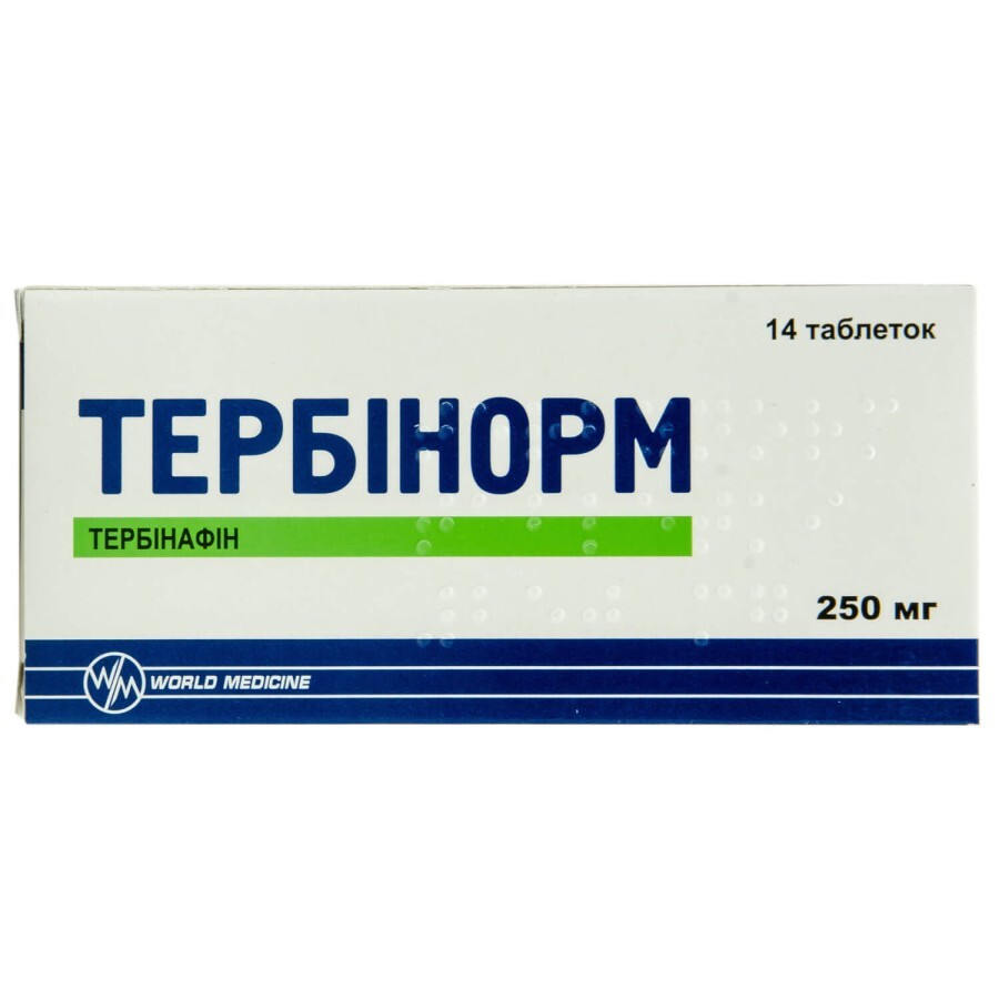 Тербінорм табл. 250 мг блістер №14: ціни та характеристики