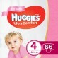 Подгузники Huggies Ultra Comfort 4 для девочек 8-14 кг 66 шт