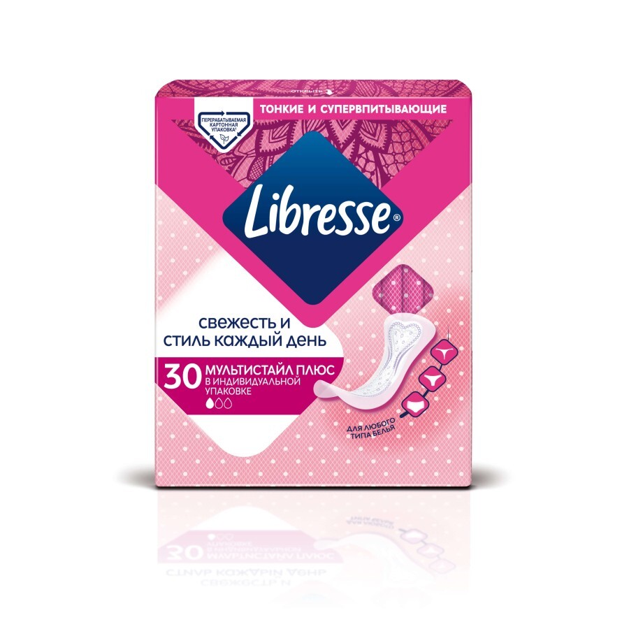Прокладки ежедневные Libresse Daily Fresh Plus multistyle №30: цены и характеристики