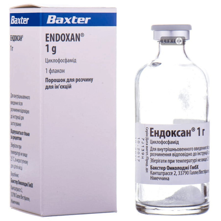 Эндоксан 1 г пор. д/п ин. р-ра 1 г фл.: цены и характеристики