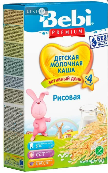 

Каша суха молочна швидкорозчинна для дитячого харчування "рис" тм "bebi" 500 г, 500 г