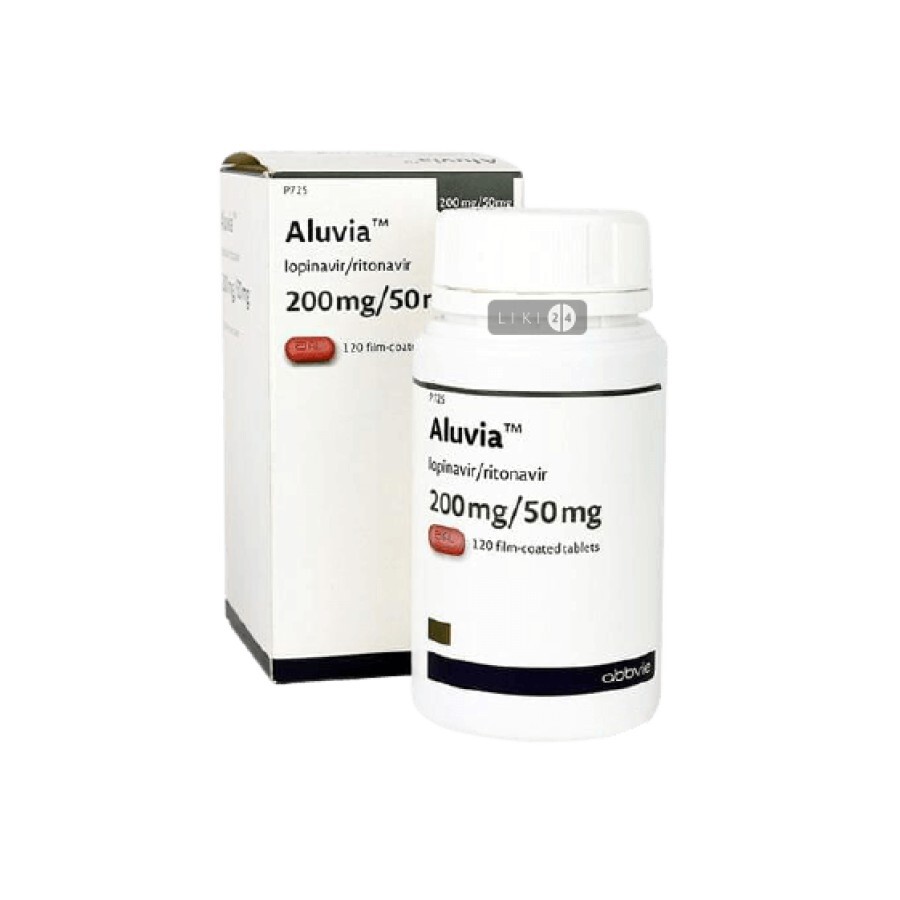 Алувиа табл. п/плен. оболочкой 200 мг + 50 мг фл., в карт. коробке №120: цены и характеристики