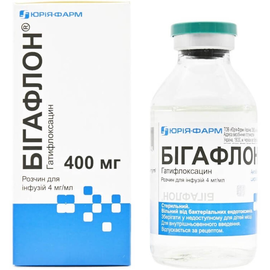 Бігафлон р-н д/інф. 400 мг пляшка 100 мл: ціни та характеристики