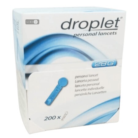 Ланцети Droplet медичні, стерильні G28, 200 штук
