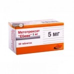 Метотрексат Ебеве табл. 5 мг контейнер, у коробці №50: ціни та характеристики