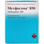Метфогама 850 табл. в/плівк. обол. 850 мг №120: ціни та характеристики