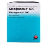 Метфогама 500 табл. в/плівк. обол. 500 мг №120: ціни та характеристики
