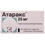 Атаракс табл. в/о 25 мг: ціни та характеристики
