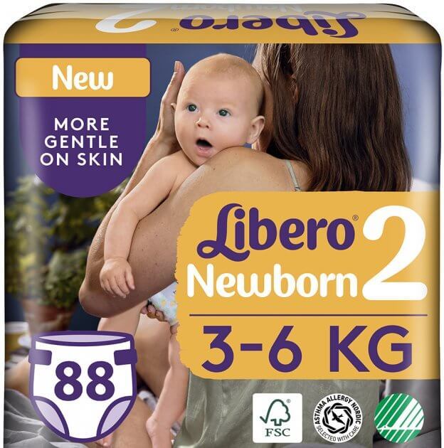 

Підгузки Libero New Born  3-6 кг, №88, Baby Soft 2 (Mini)