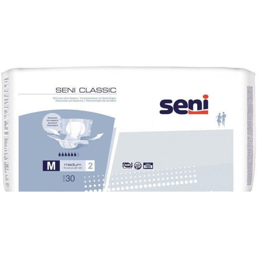 Подгузники для взрослых Seni Classic Medium 30 шт: цены и характеристики