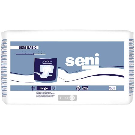 Підгузки для дорослих Seni Basic Extra Large розмір 4 (XL) 30 шт