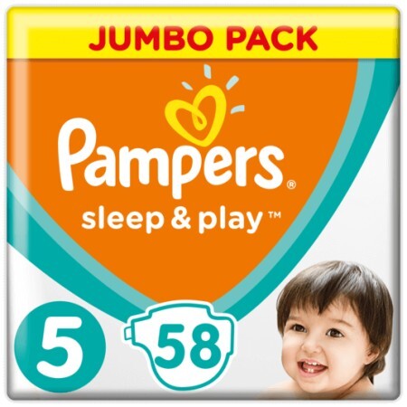 Подгузники Pampers Sleep & Play Размер 5 Junior с ромашкой 11-16 кг 58 шт