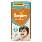 Підгузки Pampers Sleep & Play Розмір 5 Junior з ромашкою 11-16 кг 58 шт: ціни та характеристики