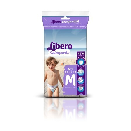 Подгузники-трусики Libero Swimpants Medium детские для плавания 10-16 кг 6 шт