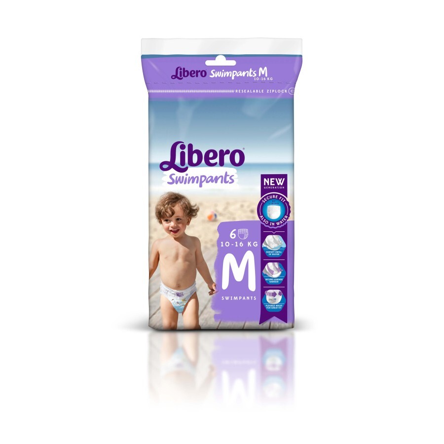 Підгузки-трусики Libero Swimpants Medium дитячі для плавання 10-16 кг 6 шт: ціни та характеристики