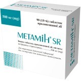 Метамін SR табл. пролонг. дії 500 мг блістер №90