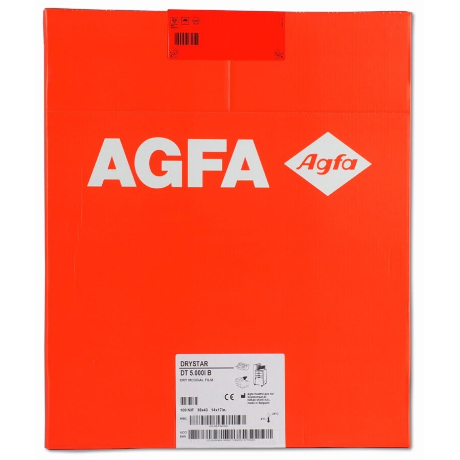 Рентгеновская термоплёнка Agfa Drystar DT 5000 I B 35x43 см для общей рентгенологии, №100: цены и характеристики