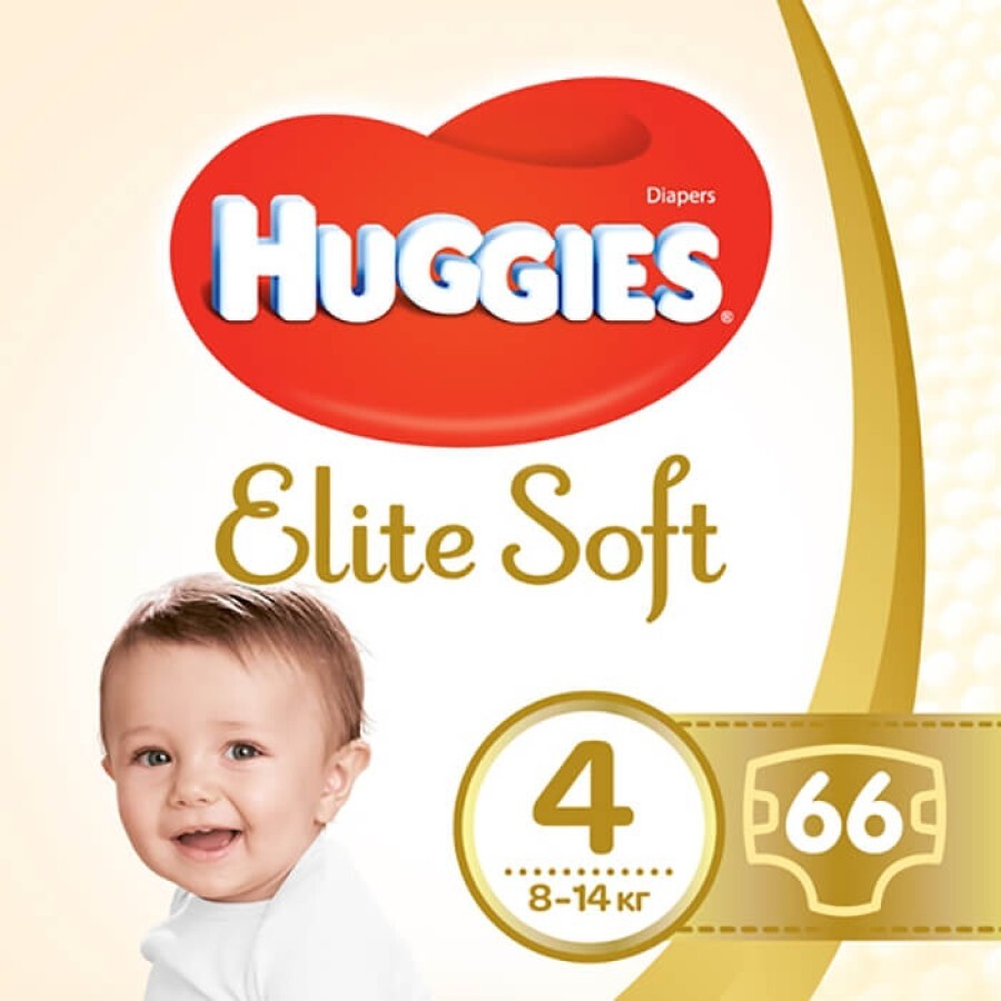 Подгузники Huggies Elite Soft 4 Mega 8-14 кг 66 шт: цены и характеристики