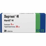 Хартил-H табл. 5 мг + 25 мг блістер №28