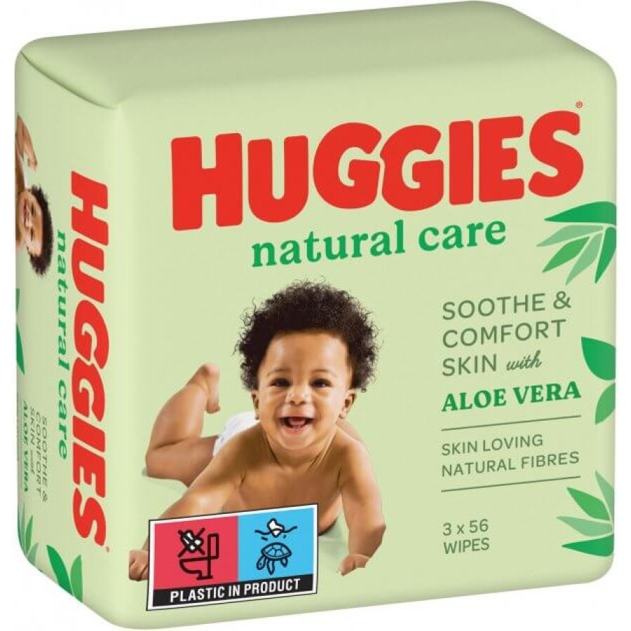 Вологі серветки Huggies Natural Care 168 шт (56х3): ціни та характеристики