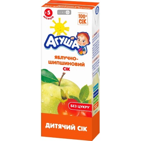 Сок яблочно-шиповниковый для детского питания тм "агуша" 200 мл