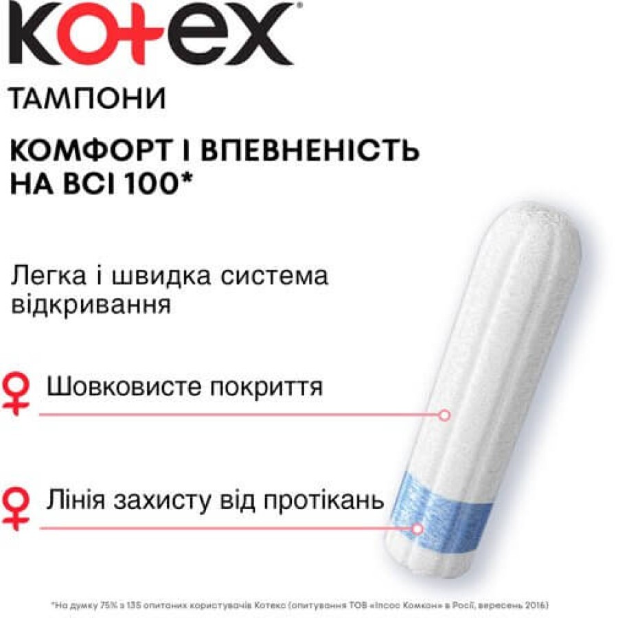 Тампоны гигиенические Kotex Normal 32 шт: цены и характеристики