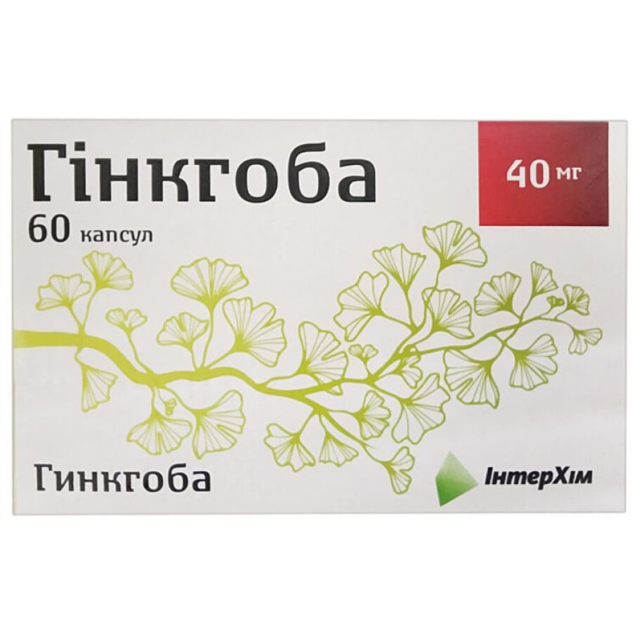 Гінкгоба капс. 40 мг блістер №60: ціни та характеристики
