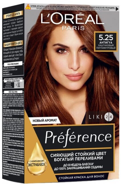 

Фарба для волосся recital preference лінії "elseve" тм "l'oreal paris" 5.25, 5.25