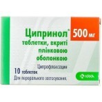 Ципринол табл. в/плівк. обол. 500 мг №10: ціни та характеристики