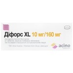 Дифорс xl табл. п/плен. оболочкой 10 мг + 160 мг блистер №10: цены и характеристики