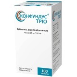 Конфундус тріо табл. в/о 100 мг + 25 мг + 200 мг фл. №100