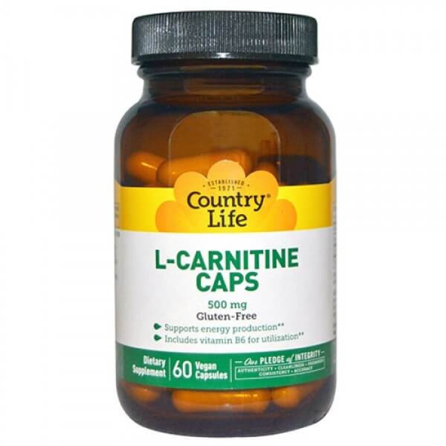 L-карнитин Country Life капс. 500 мг №60: цены и характеристики
