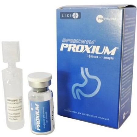 Проксіум пор. д/п ін. р-ну 40 мг фл., з розч. в амп. 10 мл